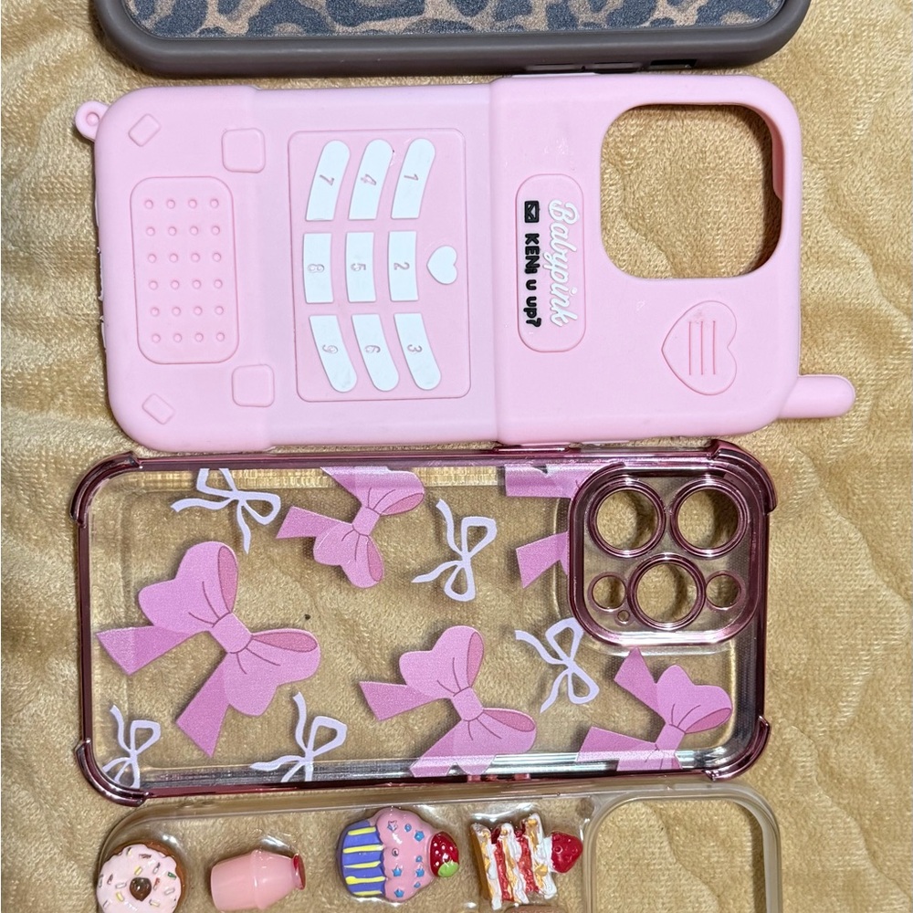 Pink Decorative Bow & Retro Flip iPhone Case -